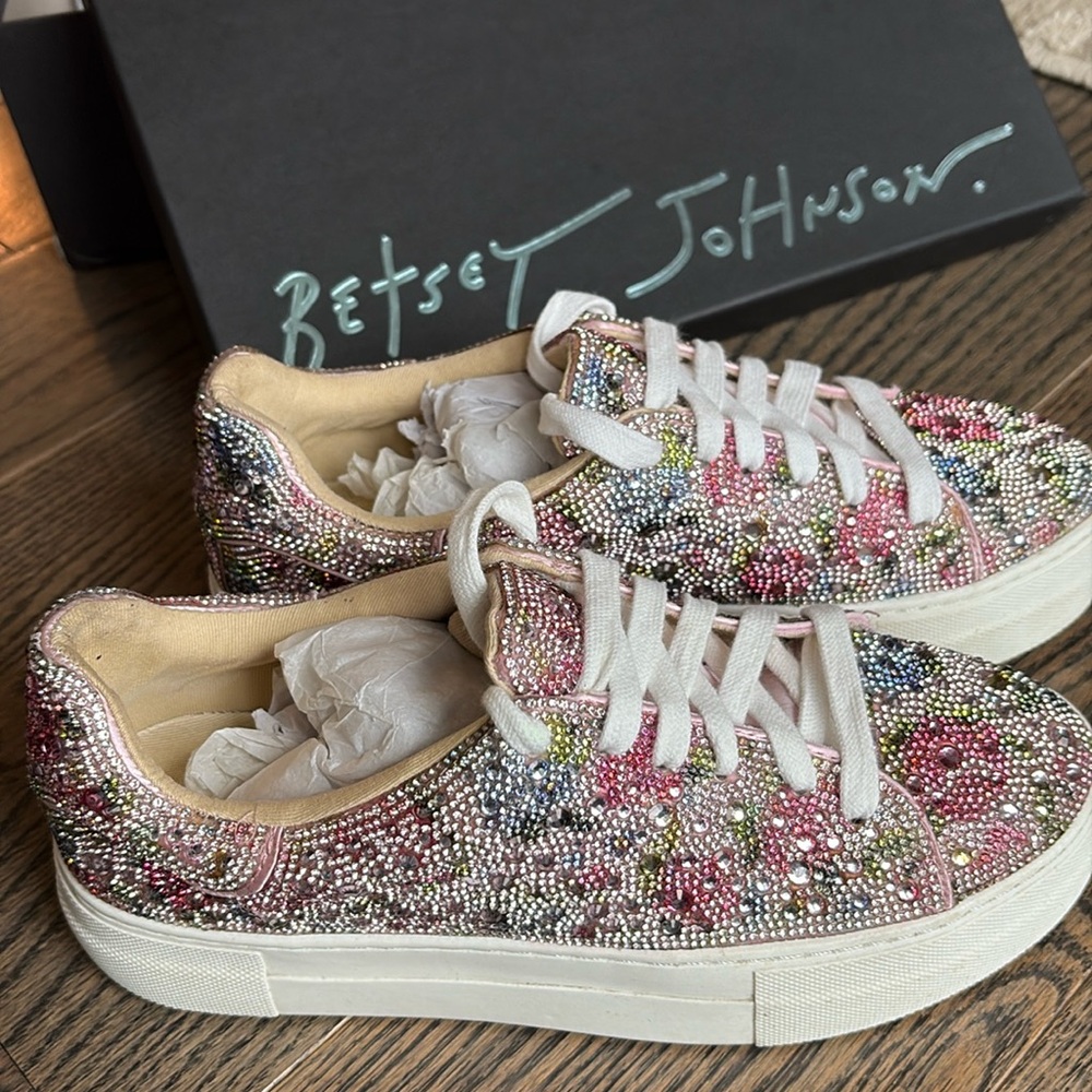 Betsey Johnson Sidny rhinestone platform sneakers